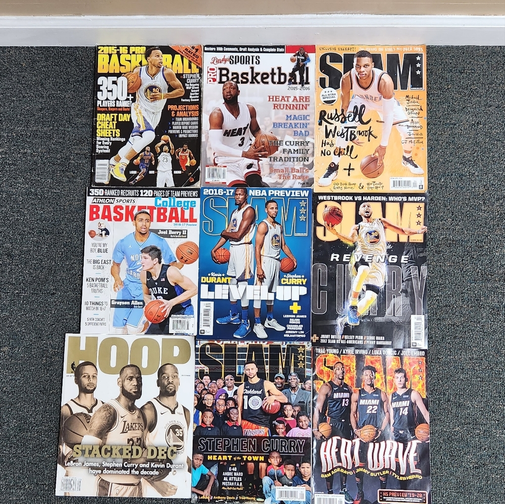 9 Various Basketball Magazines. Ranging from 2015 - 2020
